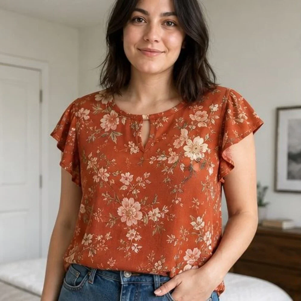 Mauve Pleated Blouse